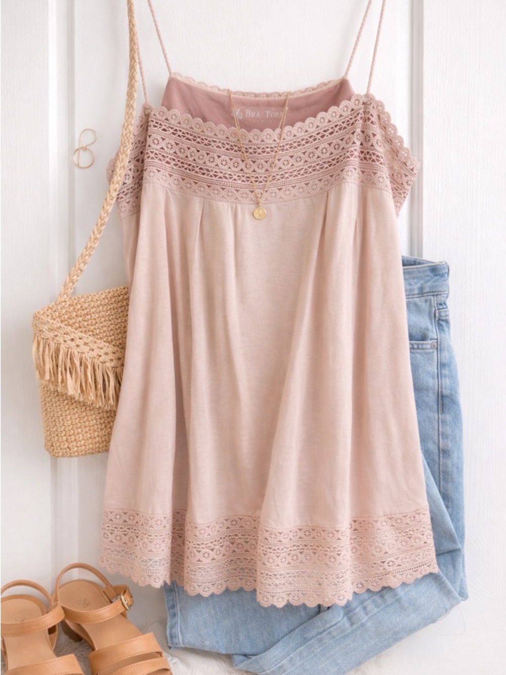 Victoria’s Secret Blush Pink Lace Camisole Medium | Flowy Tank